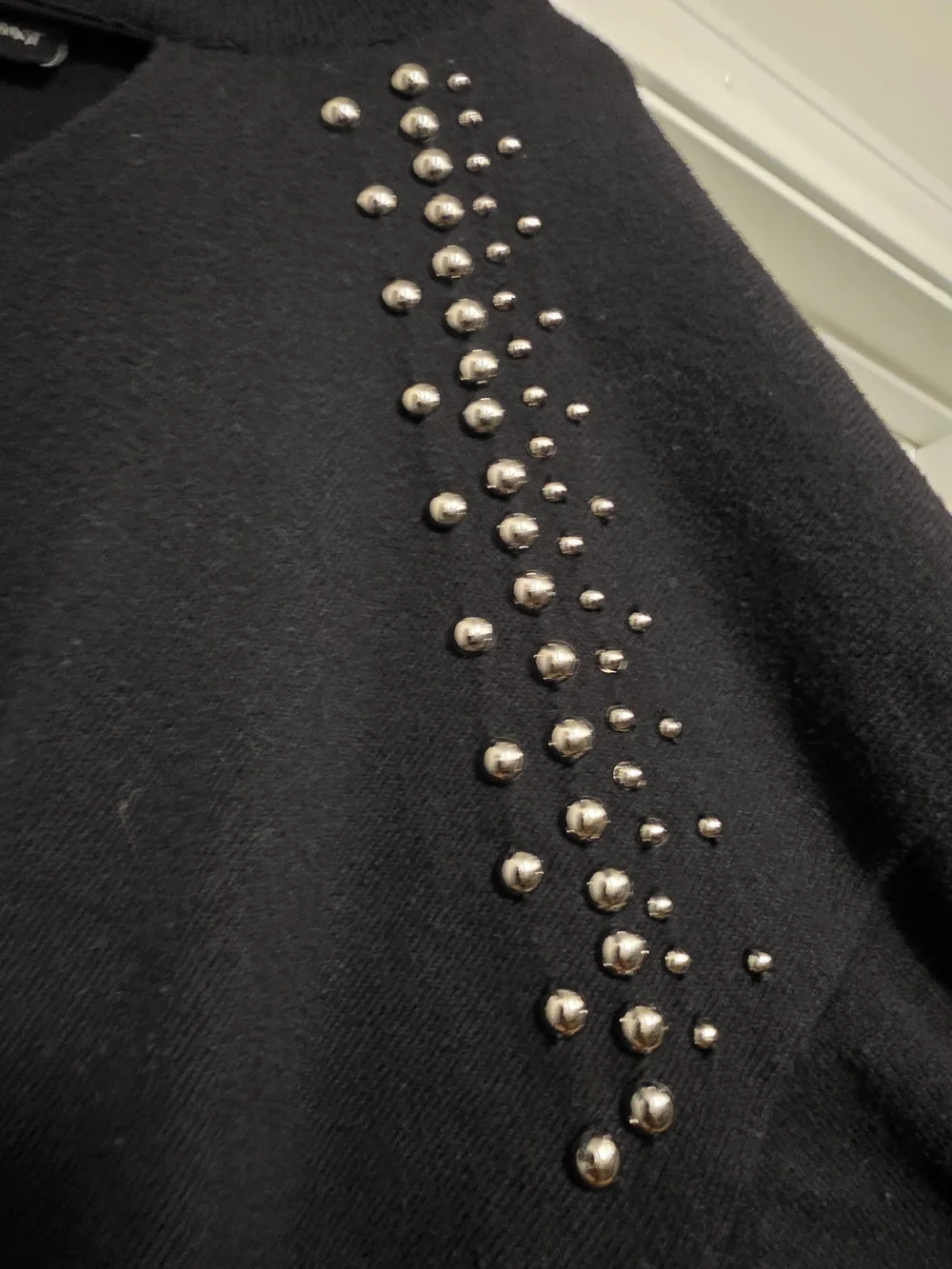 Lane Bryant Black Stud-Accent Cowl Turtleneck Sweater